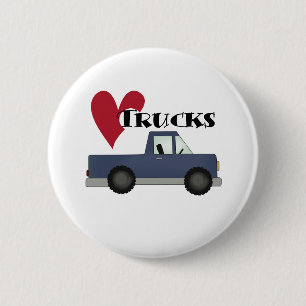 Macaron Rond 5 Cm J'aime des T-shirts et des cadeaux de camions