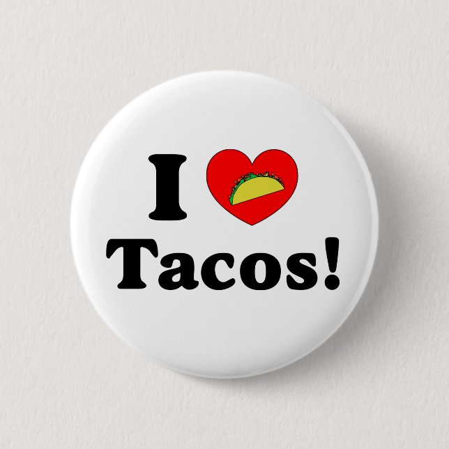 Macaron Rond 5 Cm J'aime des tacos (Devant)