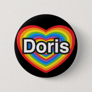 Macaron Rond 5 Cm J'aime Doris. Je t'aime Doris. Coeur