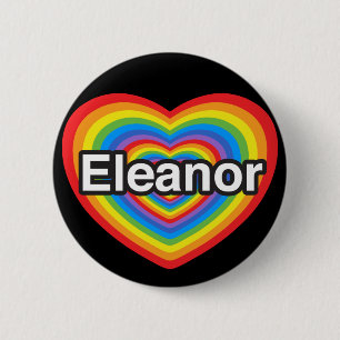 Macaron Rond 5 Cm J'aime Eleanor. Je t'aime Eleanor. Cœur