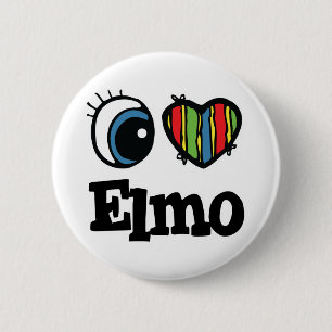 Macaron Rond 5 Cm J'aime Elmo