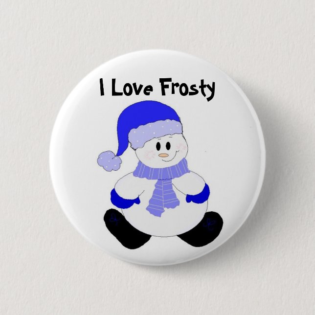 Macaron Rond 5 Cm J'aime Frosty (Devant)