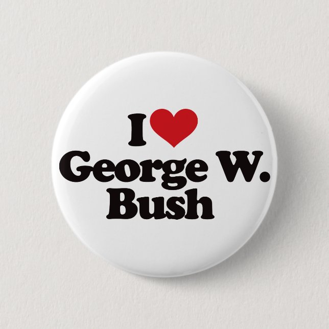 Macaron Rond 5 Cm J'aime George W Bush (Devant)