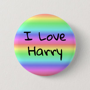 Macaron Rond 5 Cm J'aime Harry Rainbow Pride bouton