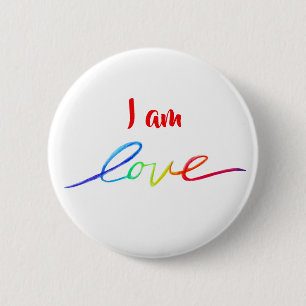 Macaron Rond 5 Cm J'aime Inspirational Rainbow Word Pin Buttons