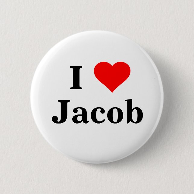 Macaron Rond 5 Cm J'aime Jacob Button (Devant)