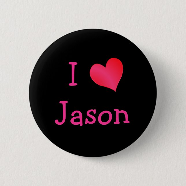 Macaron Rond 5 Cm J'aime Jason (Devant)