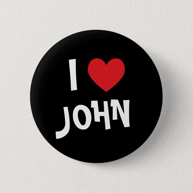 Macaron Rond 5 Cm J'aime John (Devant)