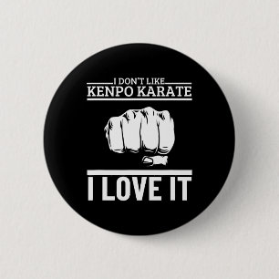Macaron Rond 5 Cm J'aime Kenpo Karaté Drôle Fier Kenpo Américain