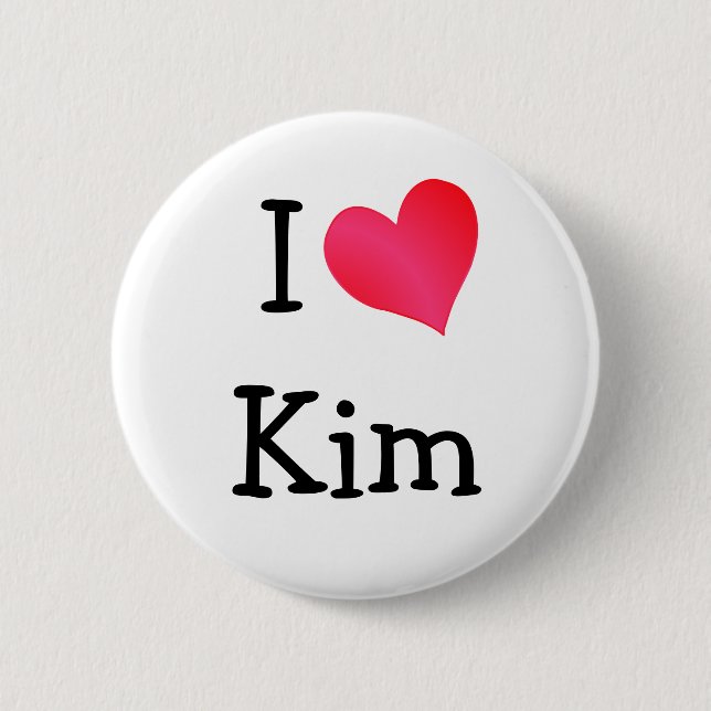 Macaron Rond 5 Cm J'aime Kim (Devant)