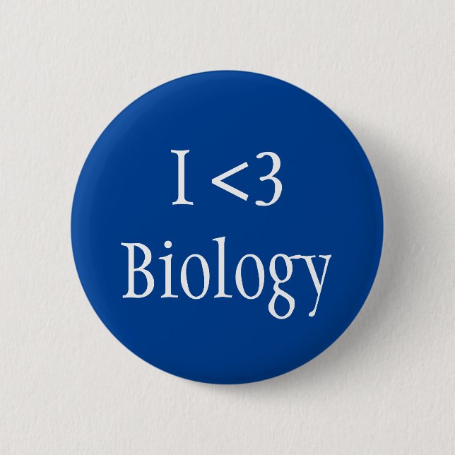 Macaron Rond 5 Cm J'aime la biologie (Devant)