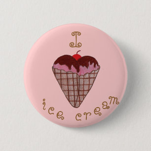 Macaron Rond 5 Cm J'aime la crème glacée