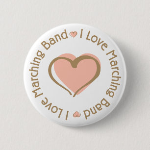 Macaron Rond 5 Cm J'aime la fanfare de coeur - customisée