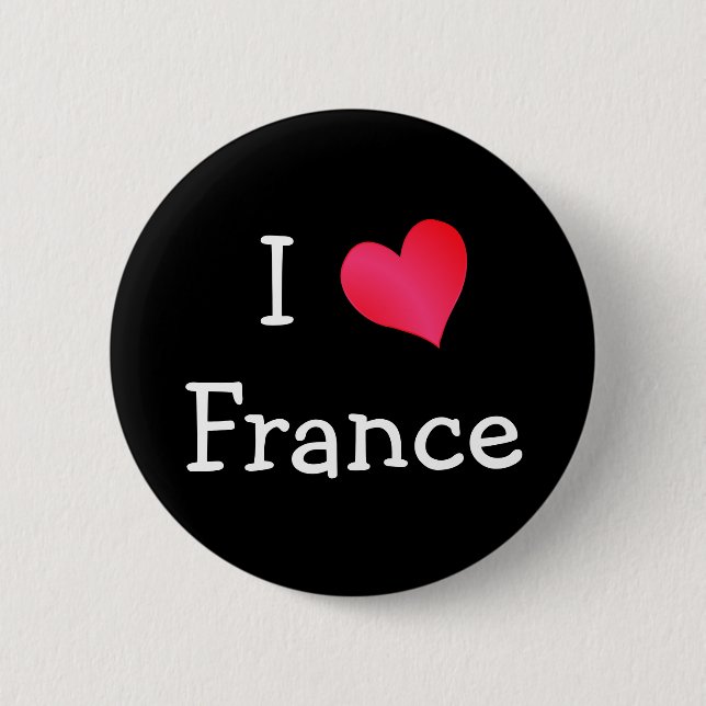 Macaron Rond 5 Cm J'aime la France (Devant)