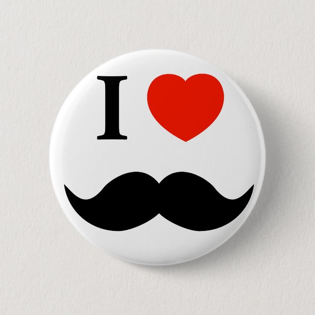 Macaron Rond 5 Cm j'aime la moustache (Devant)