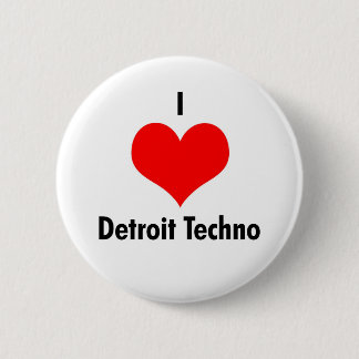 Macaron Rond 5 Cm J'aime la techno de Detroit