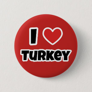 Macaron Rond 5 Cm J'aime la Turquie