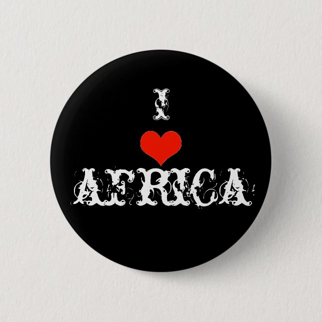Macaron Rond 5 Cm J'aime l'Afrique (Devant)
