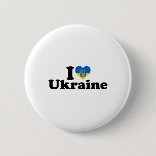 Macaron Rond 5 Cm J'aime l'amour pour l'Ukraine Fierté ukrainienne R