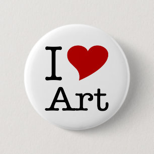 Macaron Rond 5 Cm J'aime l'art (de coeur d'I)