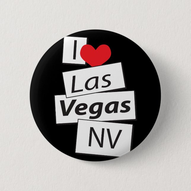 Macaron Rond 5 Cm J'aime Las Vegas nanovolt (Devant)