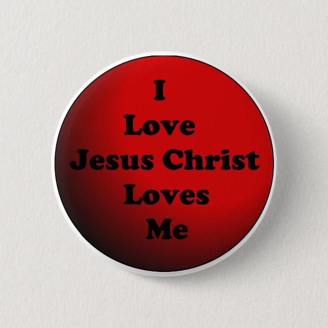 Macaron Rond 5 Cm J'aime le bouton de Jésus-Christ (Devant)