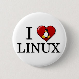 Macaron Rond 5 Cm J'aime le bouton de Linux