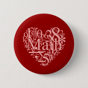 Macaron Rond 5 Cm J'aime le bouton de maths