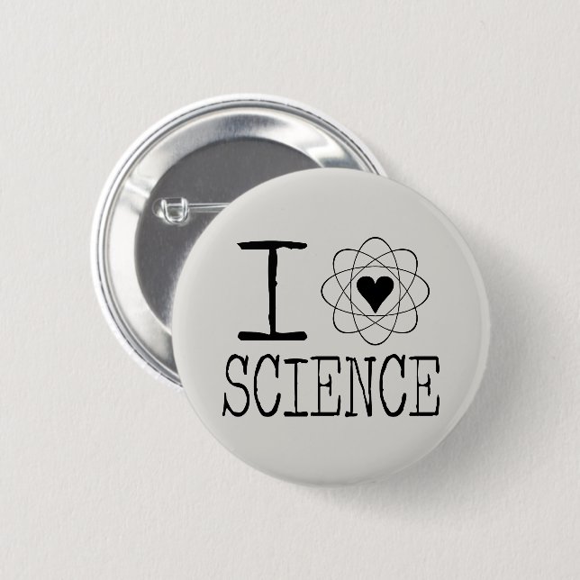 Macaron Rond 5 Cm J'aime le bouton de Pinback de la Science (Devant & derrière)