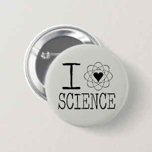 Macaron Rond 5 Cm J'aime le bouton de Pinback de la Science