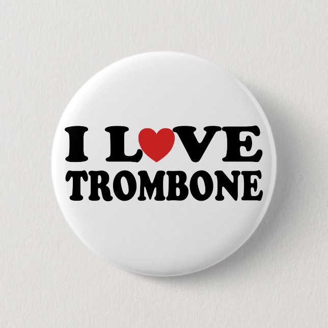 Macaron Rond 5 Cm J'aime le bouton de trombone (Devant)