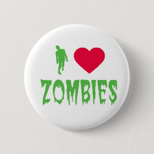 Macaron Rond 5 Cm J'AIME le bouton de ZOMBIS