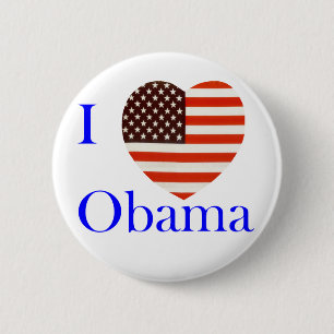 Macaron Rond 5 Cm J'aime le bouton d'Obama