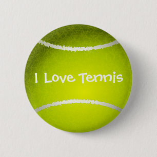 Macaron Rond 5 Cm J'aime le bouton personnalisable de tennis