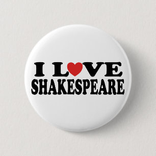 Macaron Rond 5 Cm J'aime le cadeau de Shakespeare