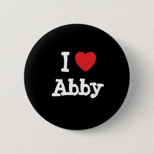 Macaron Rond 5 Cm J'aime le coeur d'Abby T-Shirt