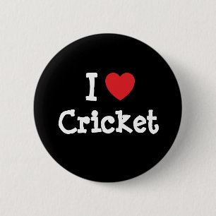 Macaron Rond 5 Cm J'aime le coeur de cricket personnalisé
