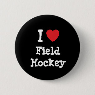 Macaron Rond 5 Cm J'aime le coeur de Field Hockey personnalisé