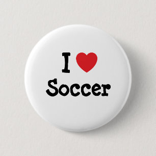 Macaron Rond 5 Cm J'aime le coeur de football personnalisé