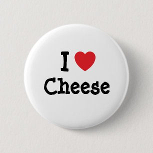 Macaron Rond 5 Cm J'aime le coeur de fromage T-shirt