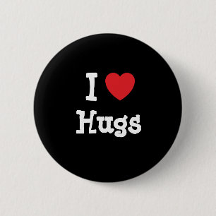 Macaron Rond 5 Cm J'aime le coeur de Hugs personnalisé