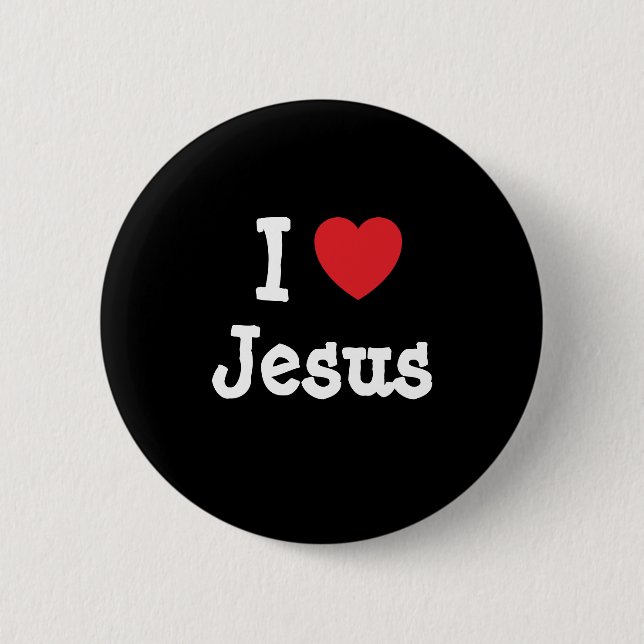 Macaron Rond 5 Cm J'aime le coeur de Jésus personnalisé (Devant)