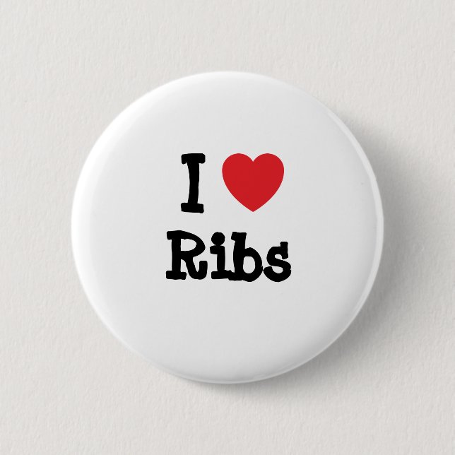 Macaron Rond 5 Cm J'aime le coeur de Ribs T-Shirt (Devant)