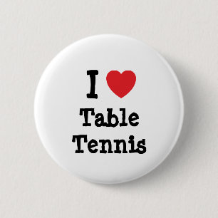 Macaron Rond 5 Cm J'aime le coeur de tennis de table personnalisé