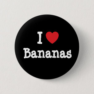 Macaron Rond 5 Cm J'aime le coeur des bananes T-shirts