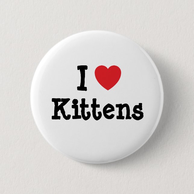 Macaron Rond 5 Cm J'aime le coeur Kittens personnalisé (Devant)