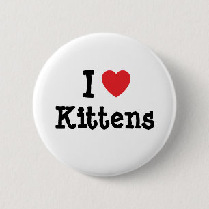 Macaron Rond 5 Cm J'aime le coeur Kittens personnalisé