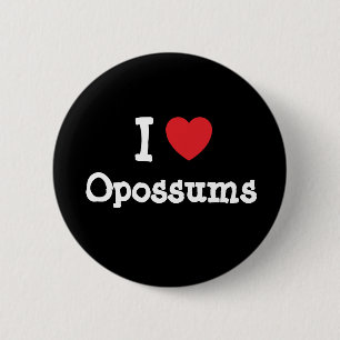 Macaron Rond 5 Cm J'aime le coeur Opossum personnalisé