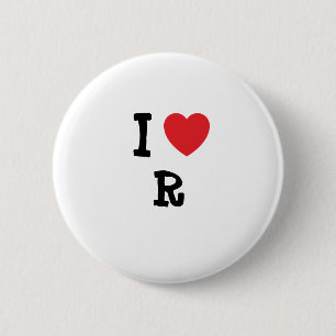 Macaron Rond 5 Cm J'aime le coeur R&B personnalisé