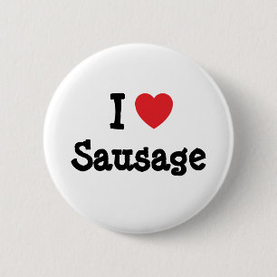 Macaron Rond 5 Cm J'aime le coeur saucisson T-shirt